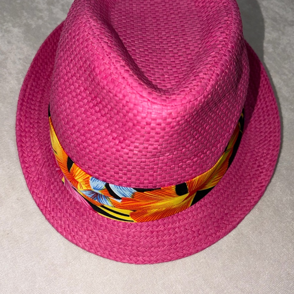 Pink Fedora with Floral Band